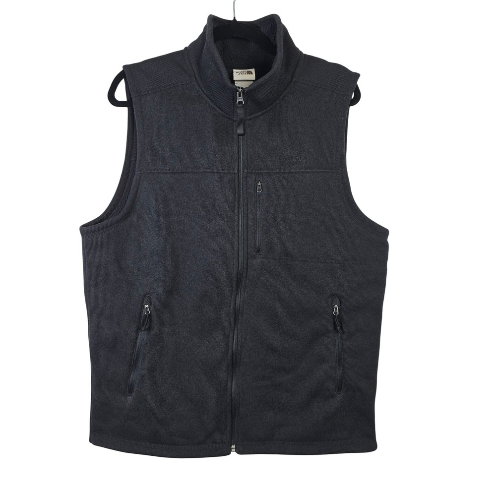 The North Face Gordon Lyons‎ Full Zip Fleece Vest Mens Large Grey Black